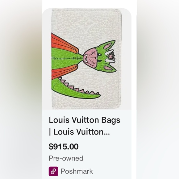 Louis Vuitton x Virgil Abloh EUC Collab Bi fold Wallet/ Card Case - Picture 7 of 8